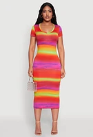 Womens Laser Cut Back T Shirt Dress, Multi, Size L