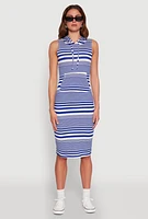 Womens Striped Hooded Tank Dress,