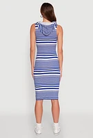 Womens Striped Hooded Tank Dress,