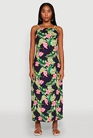 Womens Tropical Floral Print Maxi Sundress, Multi, Size XL