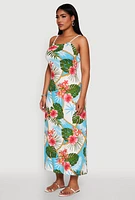 Womens Tropical Chain Print Maxi Sundress, Multi, Size L
