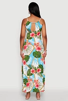 Womens Tropical Chain Print Maxi Sundress, Multi, Size S