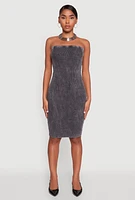 Womens Rib Knit Mineral Wash Tube Dress,