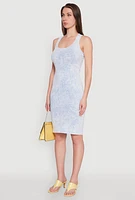Womens Trendy Mineral Wash Scoop Neck Racerback Tank Dress,