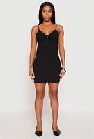 Womens Tie Keyhole Mini Dress, M