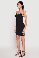 Womens Lace Up Mini Cami Dress,