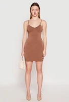 Womens V Neck Cami Bodycon Dress, M