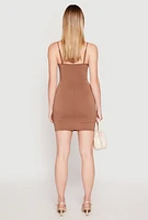 Womens V Neck Cami Bodycon Dress, M