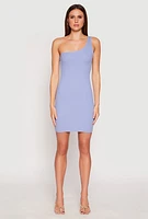 Womens One Shoulder Mini Bodycon Dress,