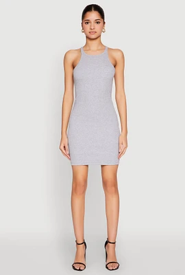 Womens Ribbed Knit Mini Tank Dress,