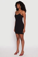 Womens Scoop Neck Cami Bodycon Dress, L
