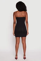 Womens Scoop Neck Cami Bodycon Dress, L