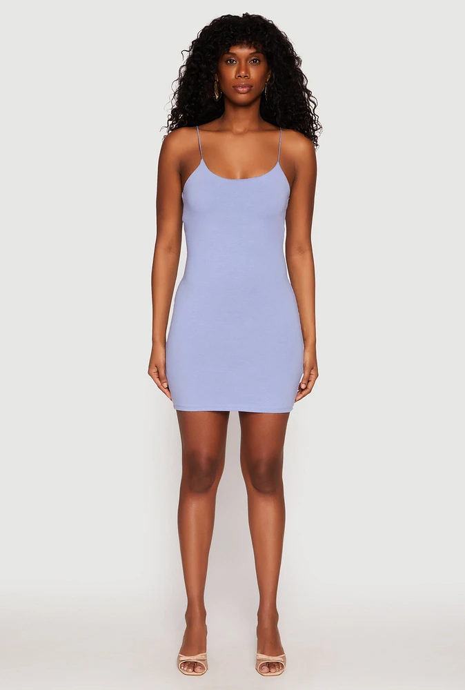 Womens Scoop Neck Cami Bodycon Dress,