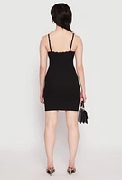 Womens Lace Trim Cami Mini Dress,