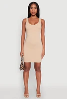 Womens Scoop Neck Mini Tank Dress,