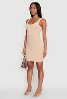 Womens Scoop Neck Mini Tank Dress,