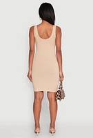 Womens Scoop Neck Mini Tank Dress,