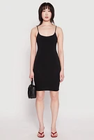 Womens Crepe Knit Scoop Neck Cami Dress,