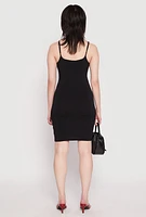 Womens Crepe Knit Scoop Neck Cami Dress,