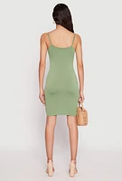 Womens Crepe Knit Scoop Neck Cami Dress,