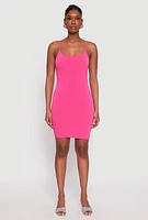Womens Crepe Knit Scoop Neck Cami Dress, Pink, Size S