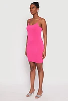 Womens Crepe Knit Scoop Neck Cami Dress, Pink, Size S