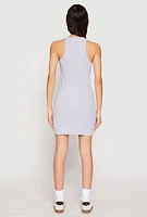 Womens Crew Neck Mini Racerback Tank Dress,