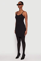 Womens Corset Cami Mini Dress, Black, Size M