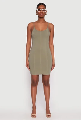 Womens Corset Cami Mini Dress, Green, Size S