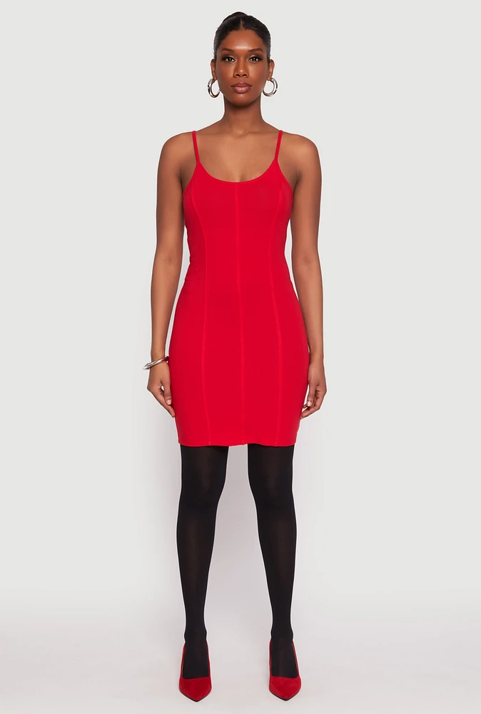 Womens Corset Cami Mini Dress, Red, Size L