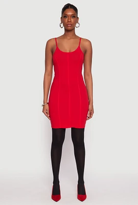 Womens Corset Cami Mini Dress, Red, Size L