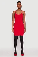 Womens Corset Cami Mini Dress, Red, Size L