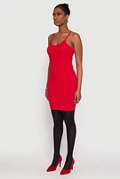 Womens Corset Cami Mini Dress, Red, Size L