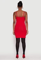 Womens Corset Cami Mini Dress, Red, Size L