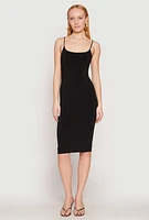 Womens Tie Back Bodycon Midi Dress, Black, Size L