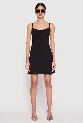 Womens Tie Front Keyhole Cami Dress,