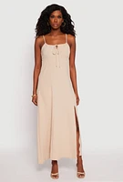 Womens Airy Side Slit Maxi Dress,