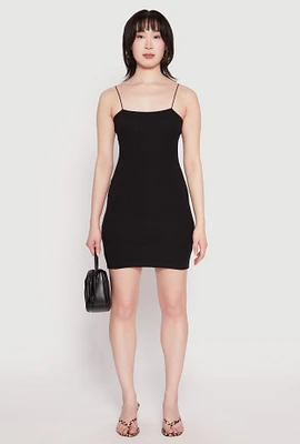 Womens Ribbed Knit Cami Bodycon Dress,