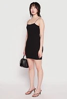 Womens Ribbed Knit Cami Bodycon Dress, M