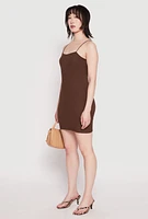 Womens Ribbed Knit Cami Bodycon Dress, S