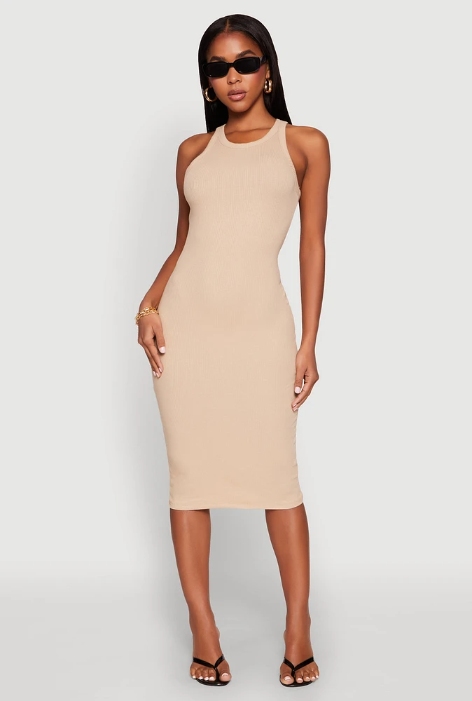 Womens Racerback Midi Tank Dress,