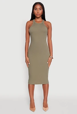 Womens Racerback Midi Tank Dress,