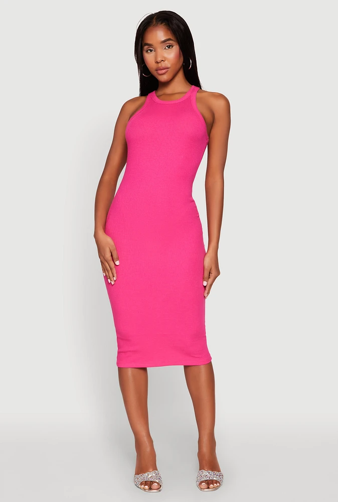 Womens Racerback Midi Tank Dress, M