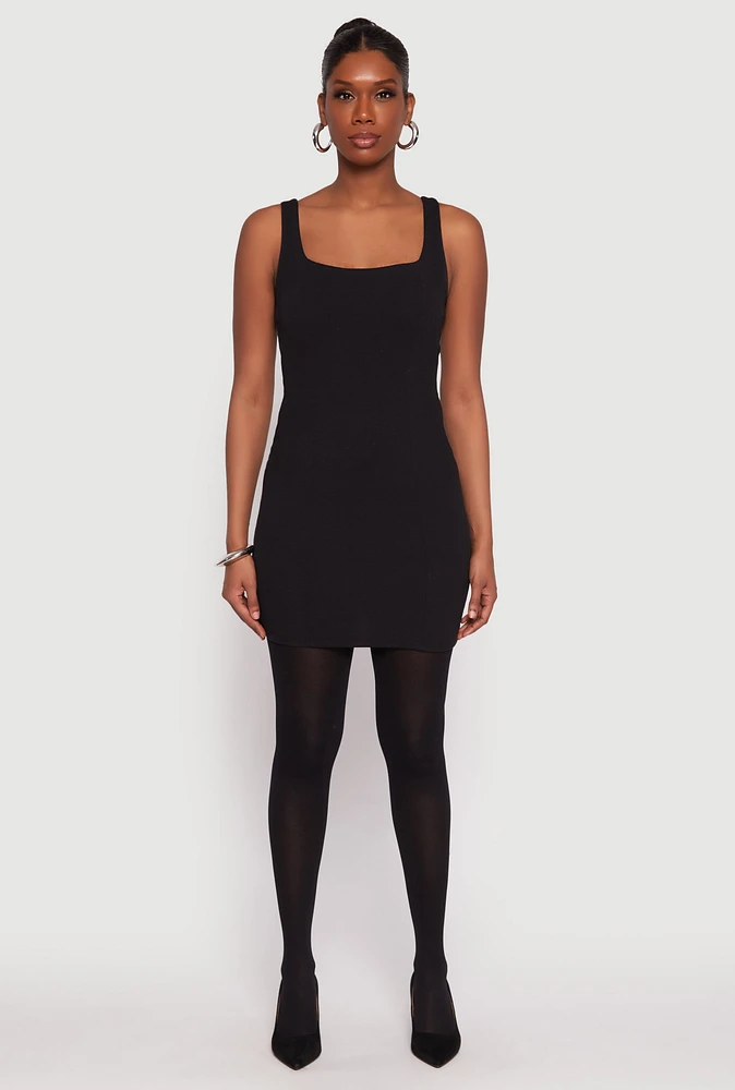 Womens Square Neck Mini Tank Dress,
