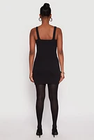Womens Square Neck Mini Tank Dress,