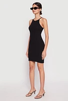 Womens High Neck Cami Mini Dress, Black, Size S