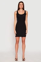 Womens Ribbed Knit Scoop Neck Tank Dress,