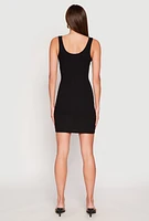 Womens Ribbed Knit Scoop Neck Tank Dress,