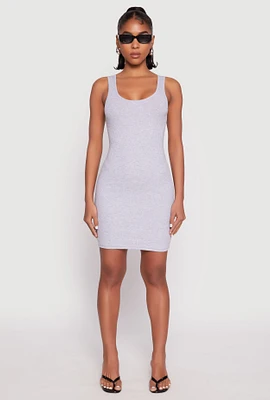 Womens Ribbed Knit Scoop Neck Tank Dress,