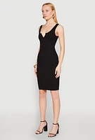 Womens Ribbed Knit Notch Neck Dress,
